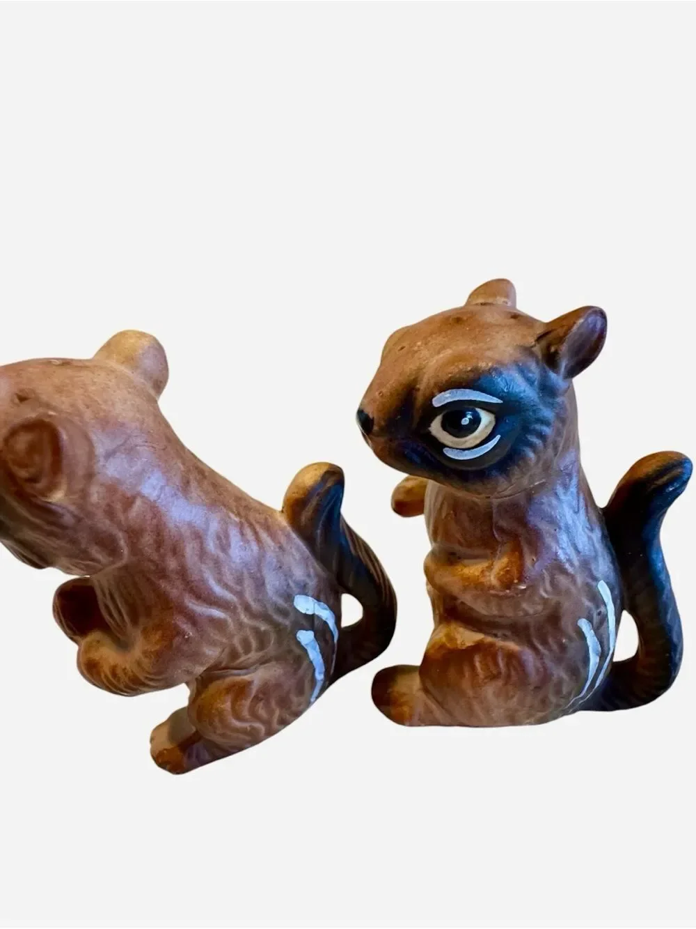 Set of Vintage Ceramic Chipmunk Salt and Pepper Shakers Japan